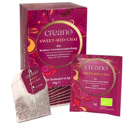Bustine di tè Sweet Red Chai biologico, confezione da 20