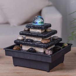 Fontaine d'Intérieur - Eka - Déco Zen et Originale - Design Temple Lumière Led Colorée - Idée Cadeau