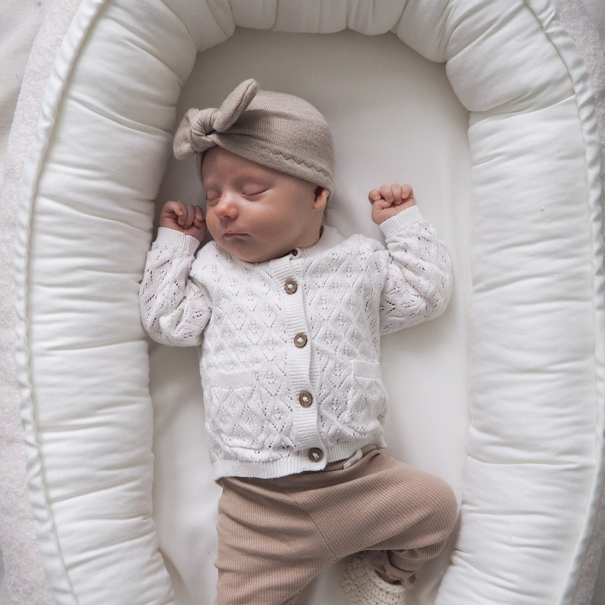 Merino baby turban - beige