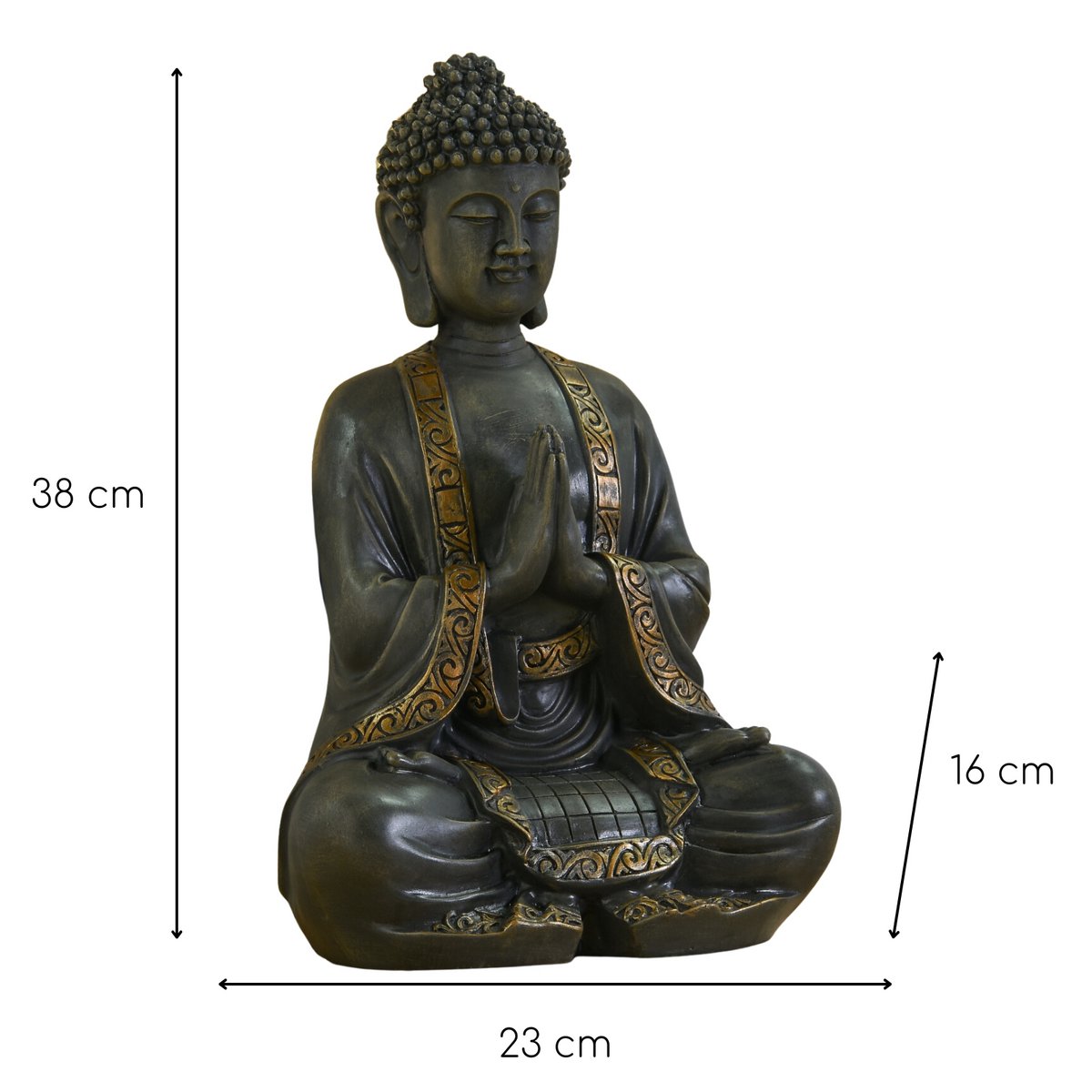 Gran estatua Buda Meditación-Decoración de Zen y Feng Shui-Broing una atmósfera espiritual y relajante a su estatua de interiores.