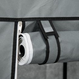 Fabric closet wardrobe foldable cabinet, 1 clothes rail, 6 shelves, 102 x 42.5 x 162.5 cm, gray