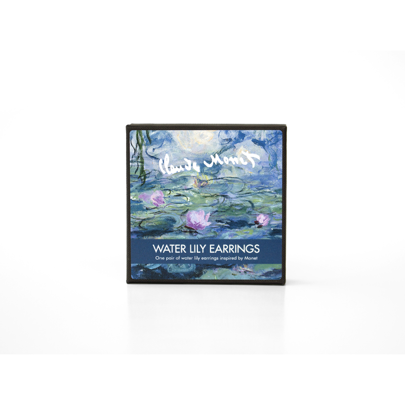 Pendientes chapados en oro con lirio de agua, Claude Monet