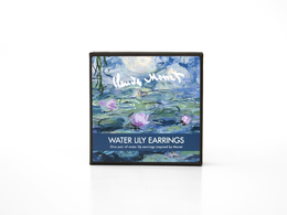 Gold plated earrings with Water Lily, Claude Monet