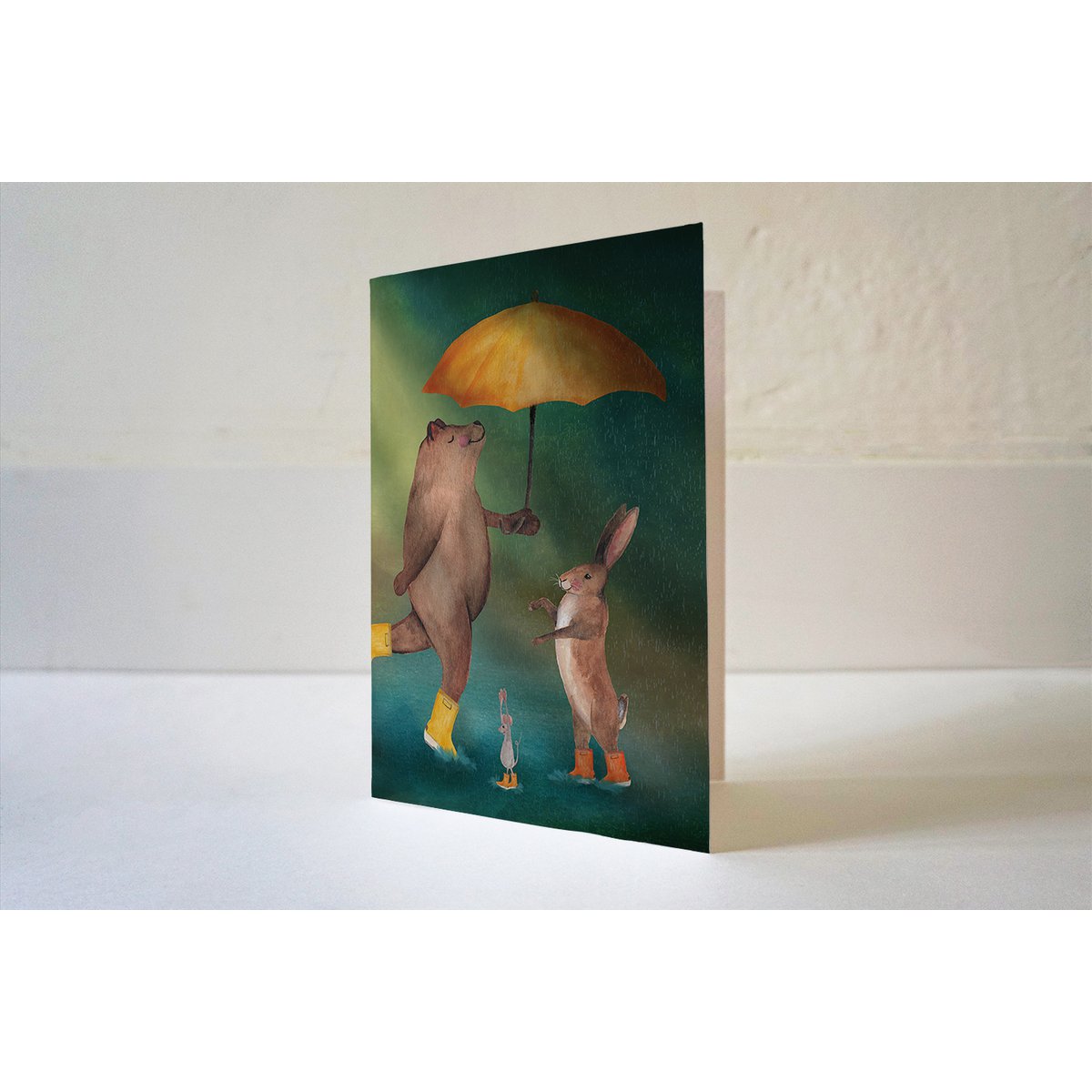 Greeting card Dancing in the rain