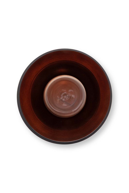Vase Cilinder Glass Brown 13x32cm