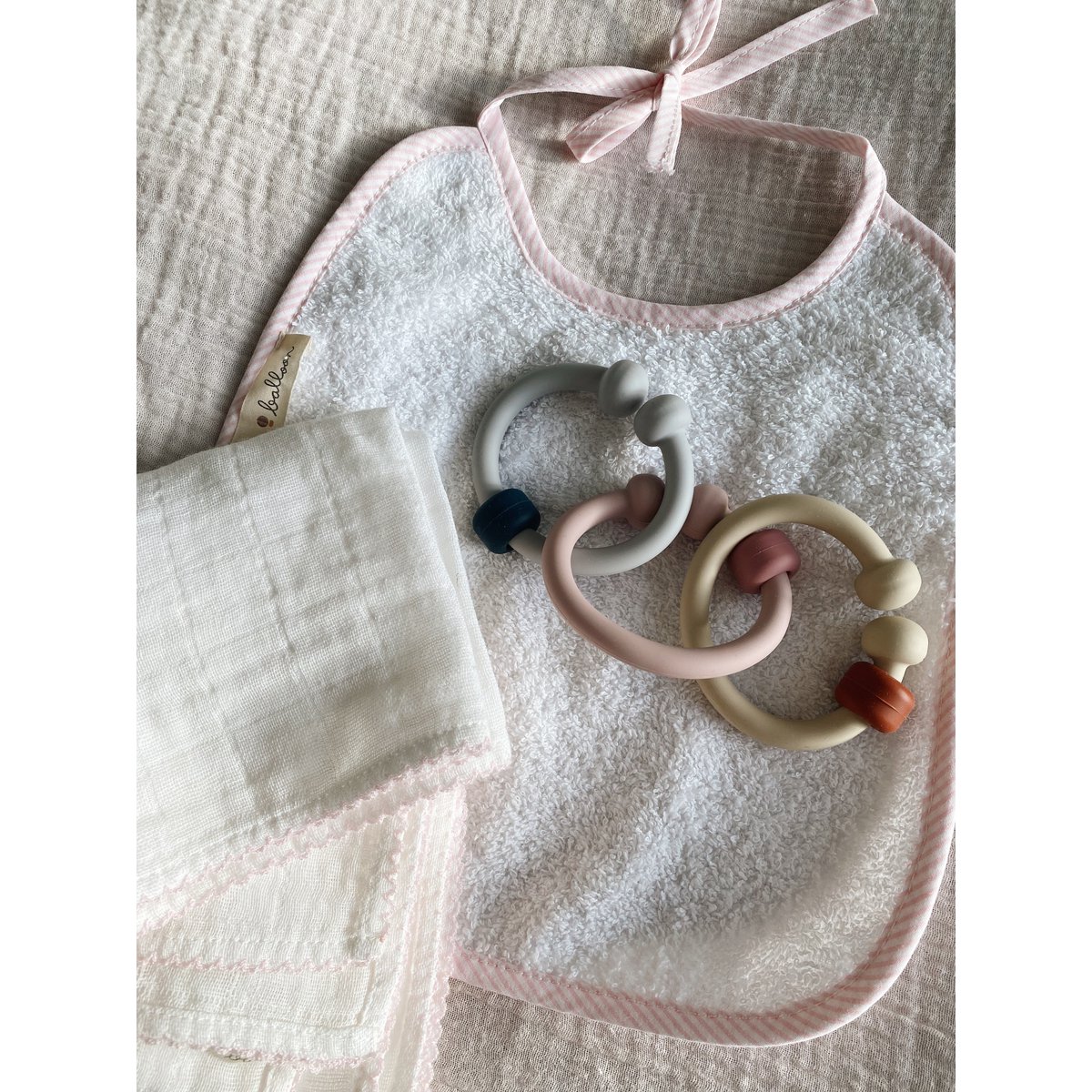 Mousseline avec passepoil au crochet - Passepoil Rose