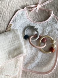 Musselin mit gehäkelter Paspel - Pink Piping