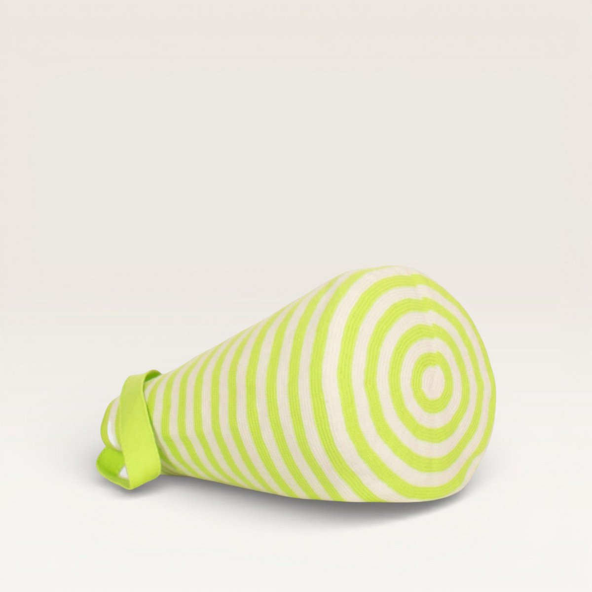 Borsa rotonda a strisce | Neon Green