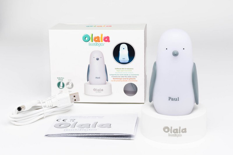 Night light - Penguin Paul - induction charging - white