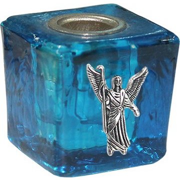 BOUGIE MINI CUBE DE VERRE - TURQUOISE-RAPHAEL