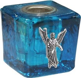 BOUGIE MINI CUBE DE VERRE - TURQUOISE-RAPHAEL