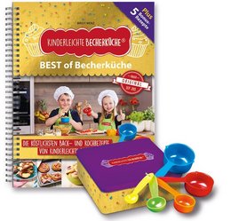 Cuisine à gobelets très facile - Cuisine BEST of cup, avec ensemble de tasses à mesurer en 5 parties et boîte à biscuits décorative