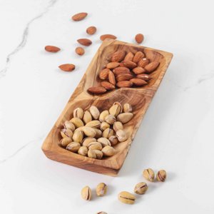 Divided Olive Wood Serving Dish – Handmade
