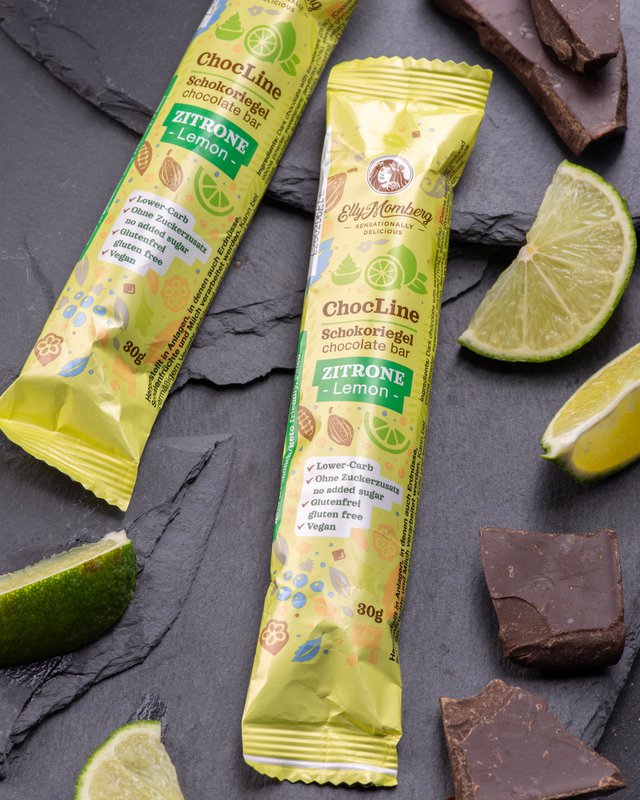 ChocLine Lemon 30g - Vegansk chokolade, uden tilsat sukker og glutenfri