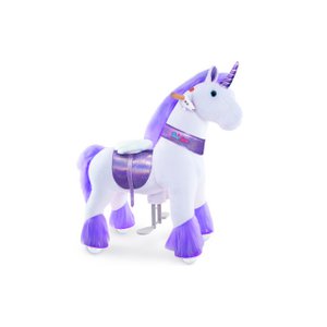 PonyCycle Ride On Toy Purple Unicorn | Age 4-7 | Plush Animal Riding Toy | Classic U Best Gifts