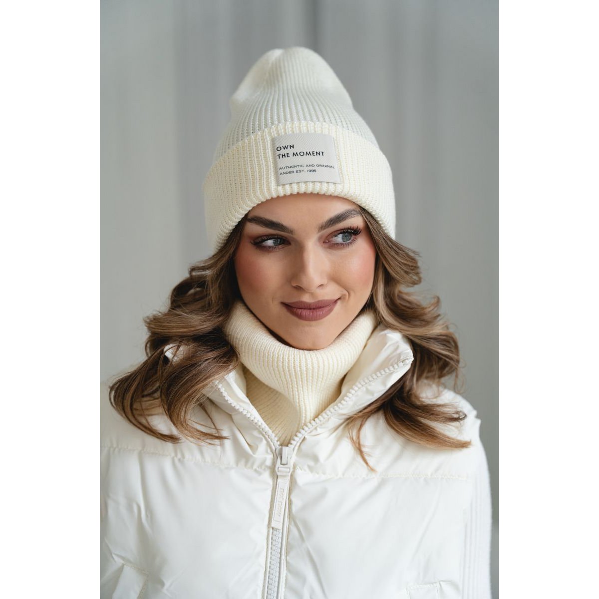 Ensemble bonnet et écharpe BRIGID NEW – 100% laine mérinos – écru