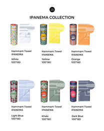HANDDOEK TO GO IPANEMA Katoenen strandlaken 180x100 cm | Sneldrogend | Geel | met geschenkdoos
