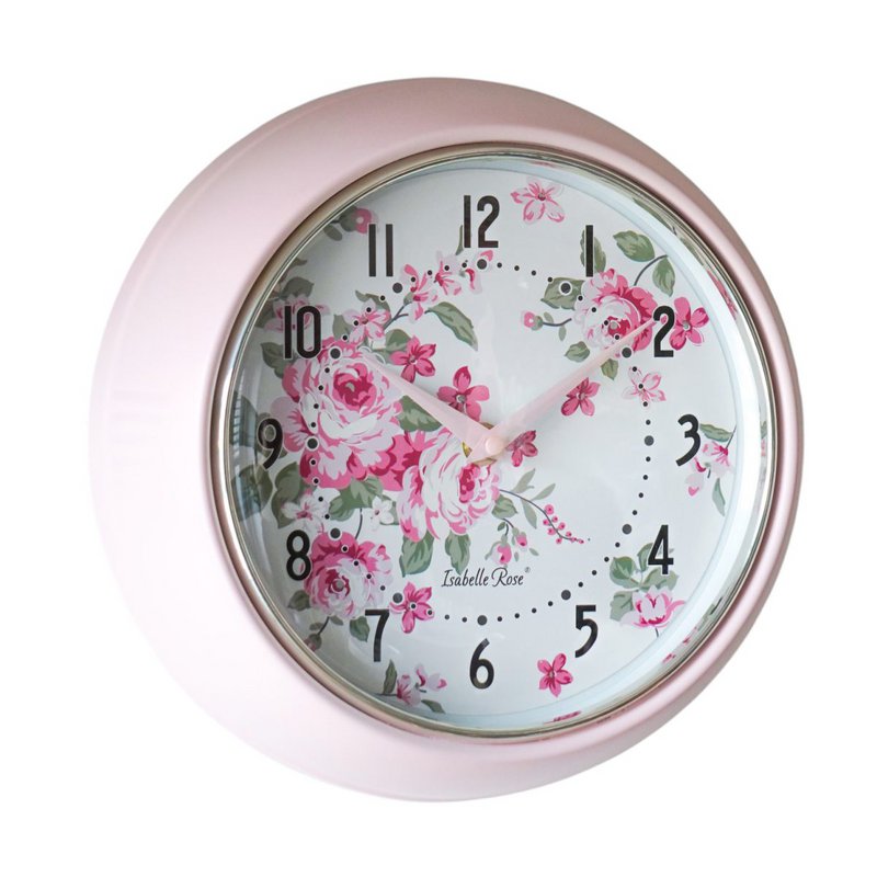 Metallwanduhr Bella Pink 23 cm Isabelle Rose