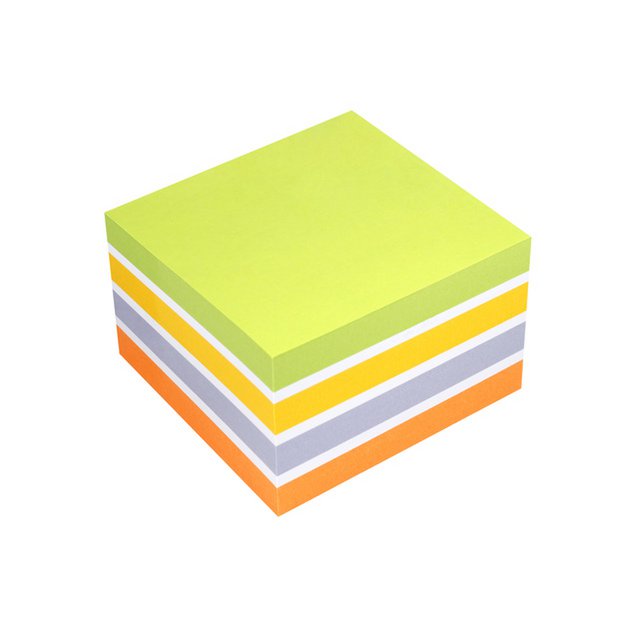 Info notes 75x75mm assorted Color Mix block of 450 sheets lime, white, gold, violet, orange