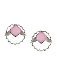 Stud Earrings | Plated Contemporary Oxidised Finish | Silver