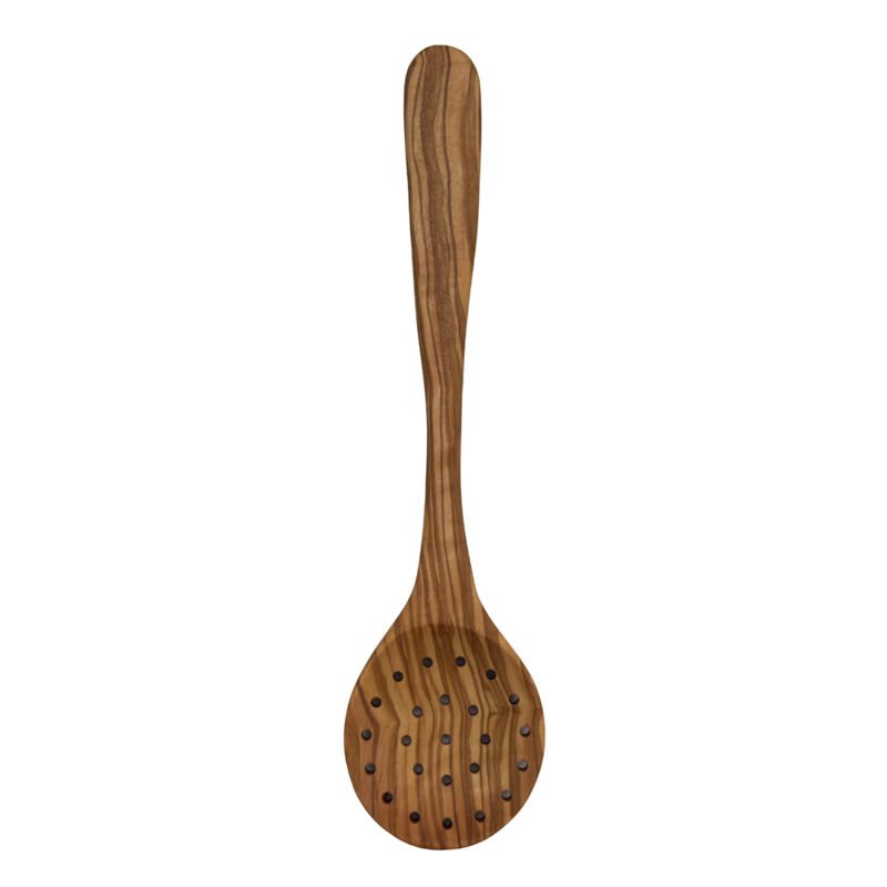 Foam spoon "Plaisir" sieve spoon with olive wood holes