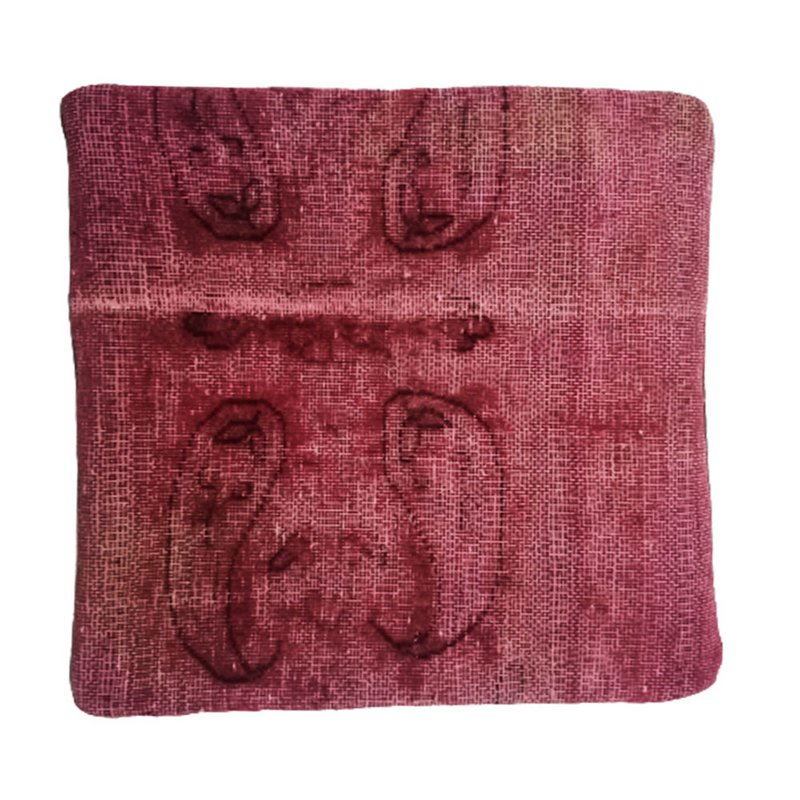 Funda de Cojín Kilim Tejida a Mano Rosa Bashful