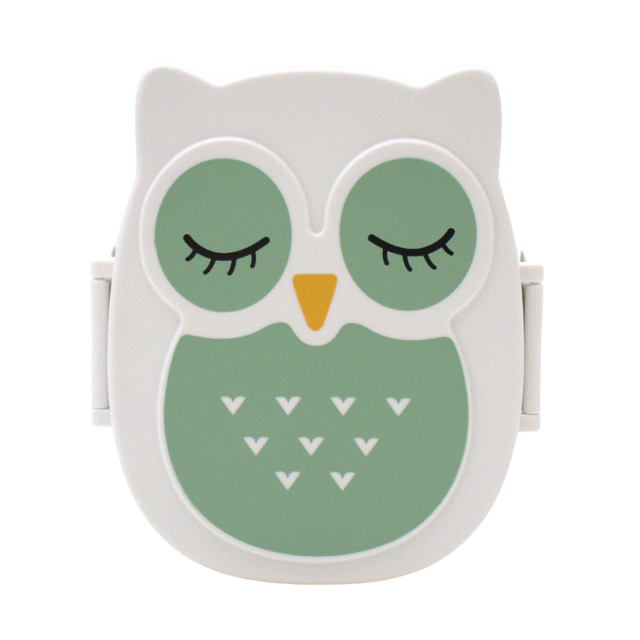 Snack box - Lunchbox Owl airtight & BPA free - Mint