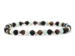 Natuursteen armband, confidence, zilver en goud