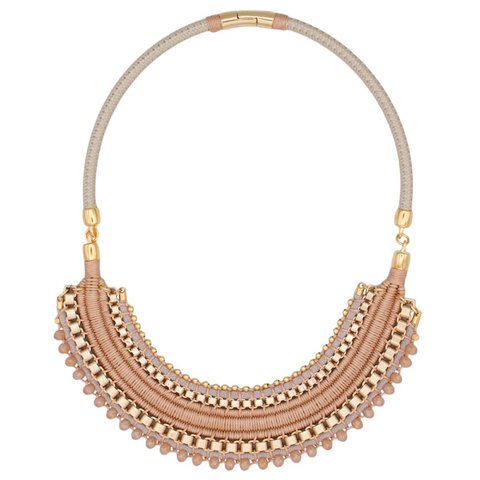 TOTORÓ Statement-Halskette in Beige und Gold