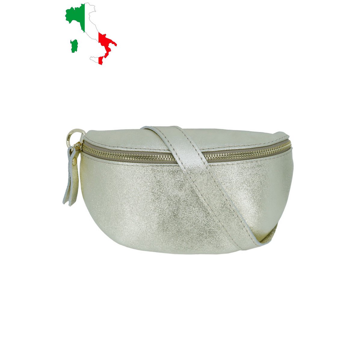 Heuptasje van glanzend metallic iriserend leer, maat M IT2516