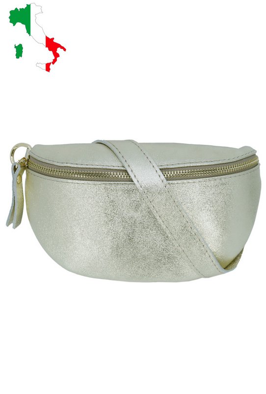 Riñonera en piel metalizada brillante iridiscente Talla M IT2516