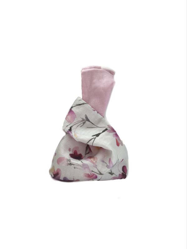 Peony dove Japanese knot bag Small
