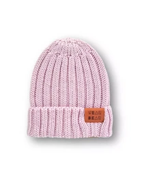 Merino Hat Rib Strik Lys Pink