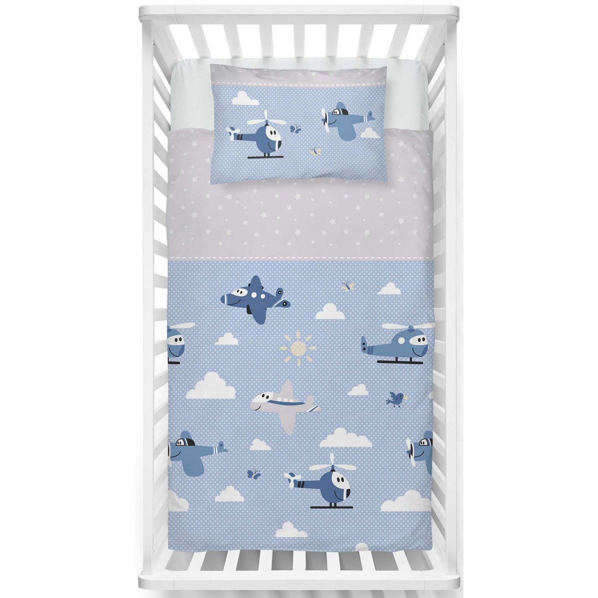 Juego de ropa de cama Beaver 100x135cm aviones azul
