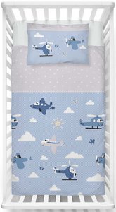 Beaver bed linen set 100x135cm airplanes blue