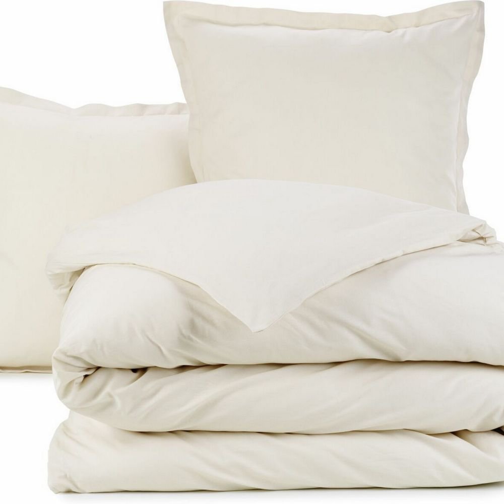 Duvet cover 240x260 cm + 2 pillowcases 65x65 cm beige cotton