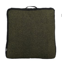  Dark brown cotton floor cushion with textured surface.
