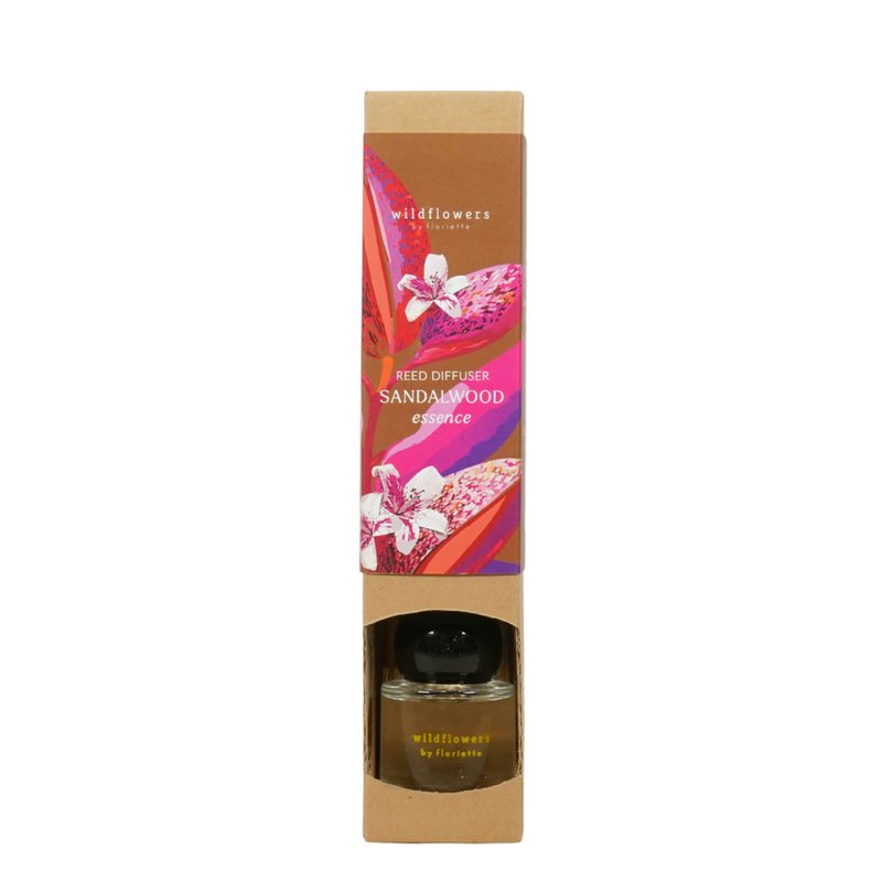 Duftstäbchen mit getrockneten Blumen, 50 ml – Sandelholz-Essenz