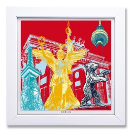 Art-Print-Berlin-04 en marco de madera blanco