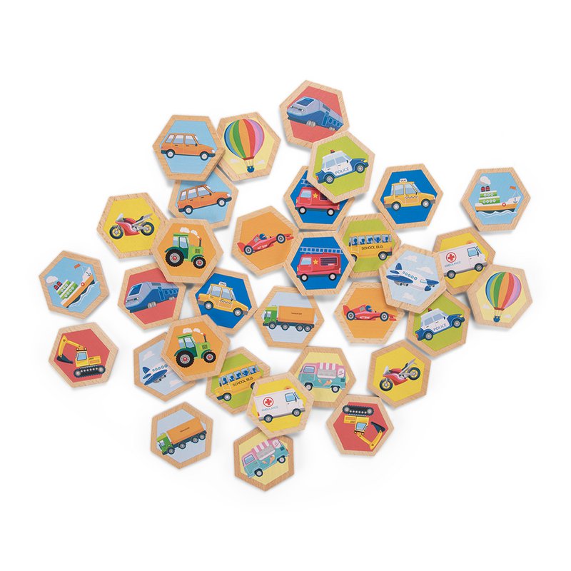 Memory-Spielfahrzeuge aus Holz