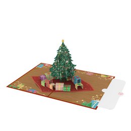 Christmas tree with gifts pop-up card