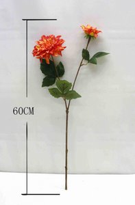 artificial flower Dahlia orange red 60 cm