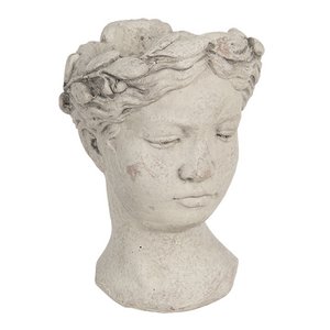 Bloempot 18x17x25 cm Grijs Bruin Steen Bloempot Binnen
