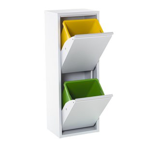 RECYCLING BIN 2 WHITE BUCKETS 34X25X92CM CU82771