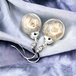 Echte paardenbloemoorbellen - 925 sterling zilver - elegante bloemensieraden - OHR925-12