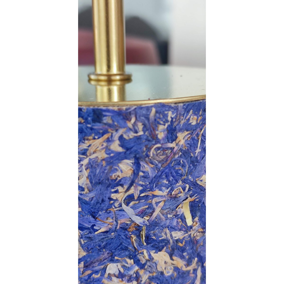 Raffia & cornflower blue table lamp