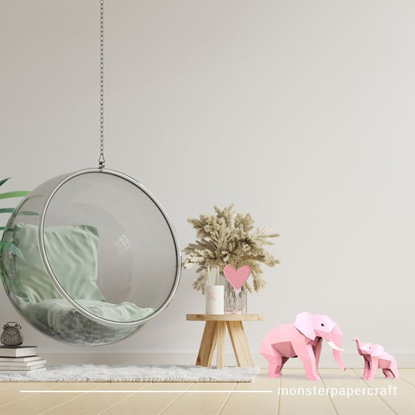 DIY Elefantes Mama & Baby – Rosa
