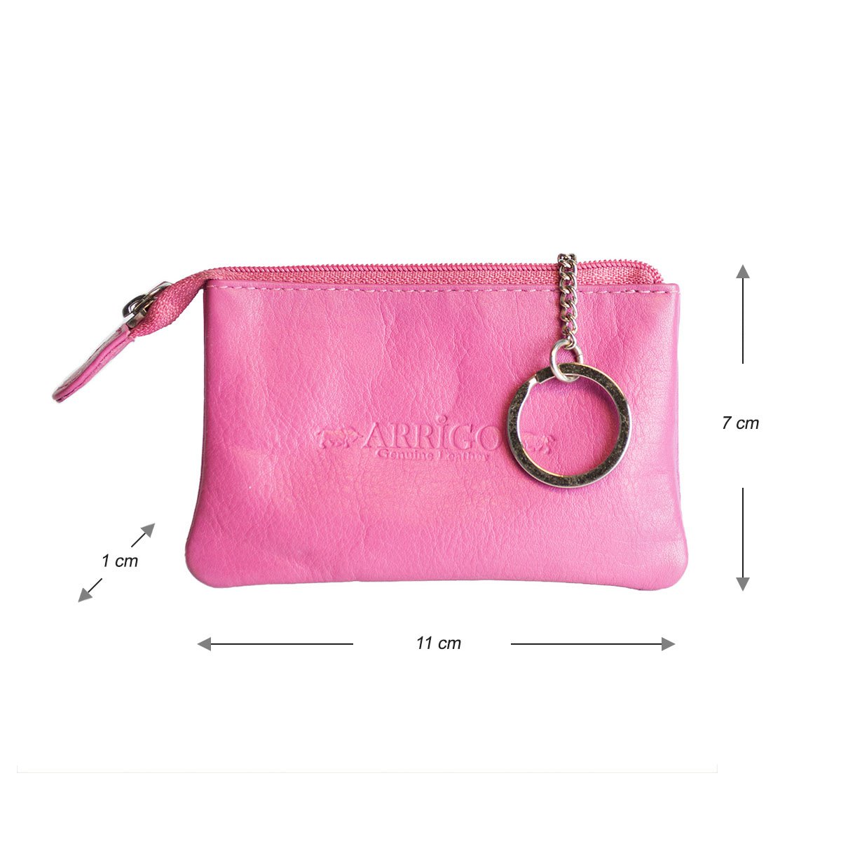 Portachiavi In 11 Colori - Portachiavi In Pelle - Con 2 Tasche Con Cerniera
