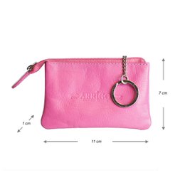 Portachiavi In 11 Colori - Portachiavi In Pelle - Con 2 Tasche Con Cerniera