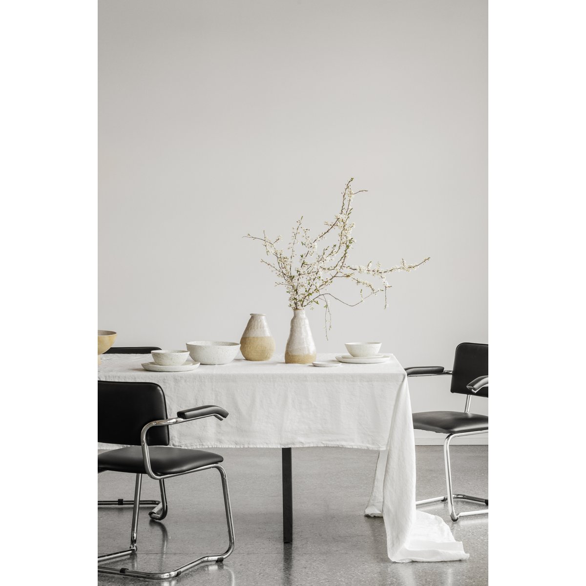 Linnen Tafelkleed Gebroken Wit (250x145 cm)